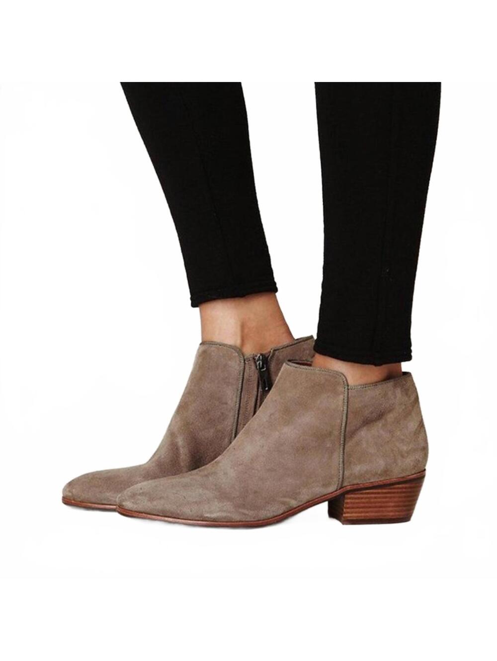 Sam Edelman Petty Olive Green Suede Chelsea Ankle Booties Size 8.5 - Picture 1 of 7